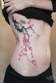 Un bel ensemble de dessins de tatouage chinois de prune de peinture chinoise 9