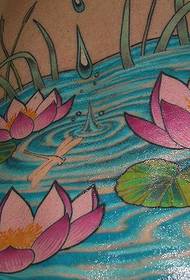 Spalvingas lotoso tatuiruotės paveikslas