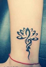 Leg lotus totem tattoo pattern