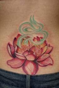 Beautiful colorful lotus tattoo pattern