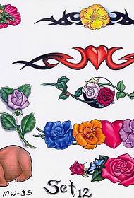 ຮູບແບບ Tattoo ດອກໄມ້ Totem: ຮູບ Totem Rose Tattoo Pattern ຮູບ