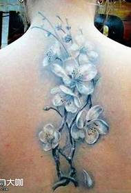 Back white plum tattoo pattern