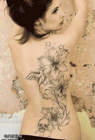 Beautiful waist flower tattoo on the waist