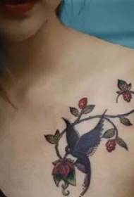 Vine tattoo, the closer it is to the flower, the closer it is to the thorn