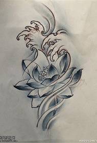 Manuscrit de tatouage lotus croquis
