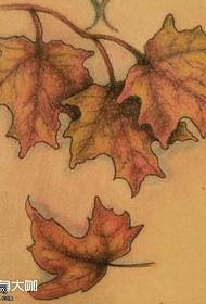 Back leaf tattoo pattern