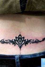 Waist lotus totem tattoo patroon