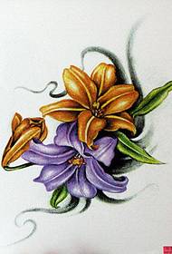 et manuskriptmønster for lilje-tatovering