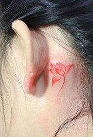 Patró de tatuatge de lotus fresc vermell
