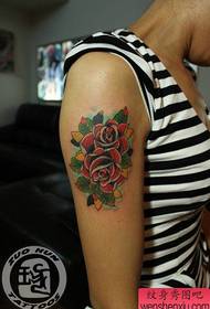 Arm popular classic a school rose tattoo pattern