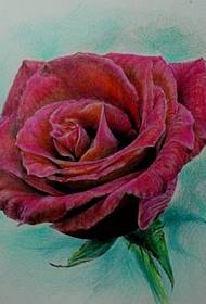 推荐两款不同效果的玫瑰花纹身图案