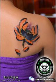 Realistic lotus tattoo pattern