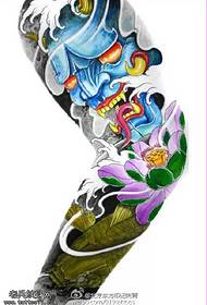 ဂန္ထဝင်ခြယ်သထားသော prajna lotus tattoo ပုံစံ