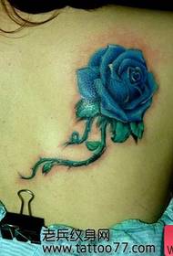 Beauty back gorgeous rose tattoo pattern