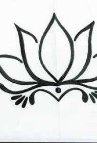 Black line sketch creative literary beautiful lotus tattoo manuscript