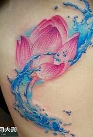 Waist lotus tattoo pattern