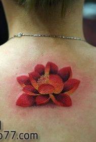 Pola tato lotus warna leher yang bagus