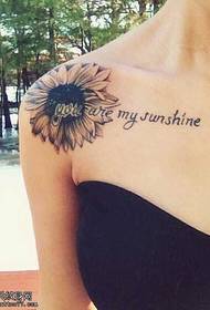 Beautiful sunflower tattoo pattern
