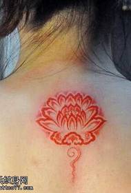 Back red lotus totem tattoo pattern