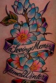 Fermoso e fermoso patrón de tatuaxe en flor de cereixa