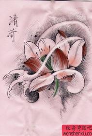 Pola tato lotus yang indah dan populer