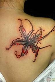 Patró de tatuatge de mandala floral a la part posterior