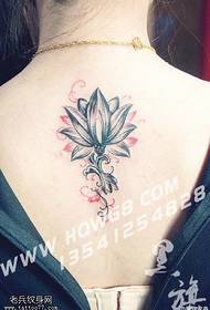 Back lotus tattoo pattern