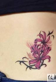Delicate and colorful flower tattoo picture