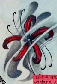 Pattern ng tattoo ng Bianhua Flower: Kulay na Bianhua Flower Tattoo Pattern