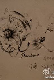 Personality dandelion tattoo manuscript picture