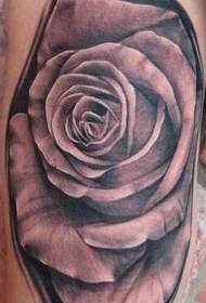 Black gray rose tattoo pattern