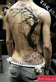 Back classic pop tree tattoo pattern