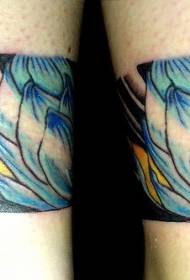 Blå lotus armbånd tatoveringsmønster