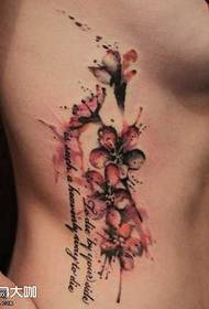 Waist ink plum tattoo pattern