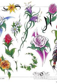 Wzór tatuażu kwiatu róży: obraz wzoru tatuażu z piór róży