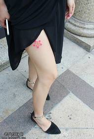 Thigh sexy little cherry blossom tattoo pattern