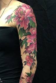 Shoulder painted Chinese peony tattoo pattern