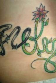 Model de tatuaj cu flori de viță colorate