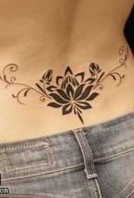 Waist beautiful lotus totem tattoo pattern