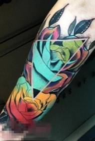 9 delicadas técnicas de pintura material vegetal patrón de tatuaje de flor