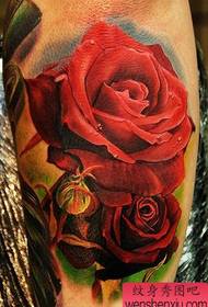 Rose Tattoo Pattern: 3D Colored Rose Tattoo Pattern