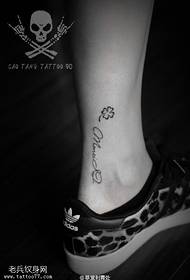 Character four-leaf clover tattoo on ankle