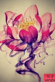 Pokaži tatoo, priporoči barvit rokopis tetovaže iz lotosa