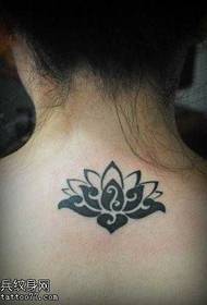 Back neck fashion trendy totem lotus tattoo pattern