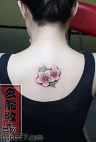 Beauty back colored peach tattoo pattern