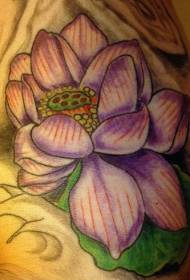 Patrón clásico de tatuaje de loto de lavanda
