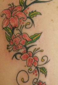 Fargerikt tatoveringsmønster for lilje
