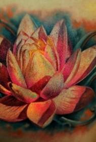 Mooi en realistisch kleurrijk lotus tattoo-patroon