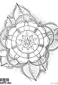 Geometric nga linya nga matahum nga pattern sa tattoo sa tattoo nga lotus