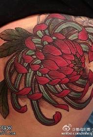Hip big chrysanthemum tattoo pattern